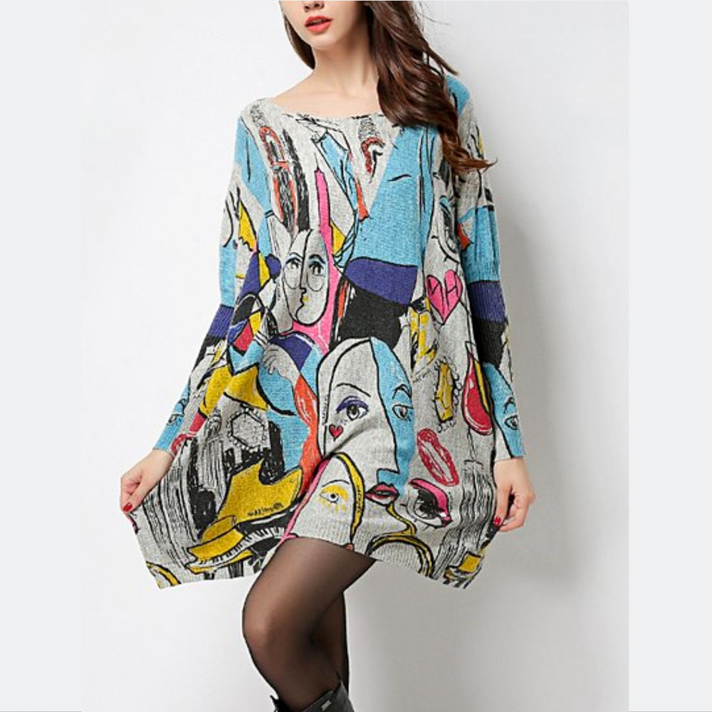 Coeur de Vague OS Abstract Dolman Sweater/Dress